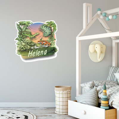 Buntes Wandtattoo Trschild 