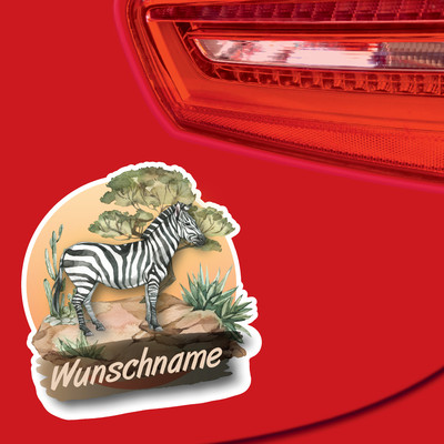 Zebra Aufkleber mit Namen - Ansicht 2