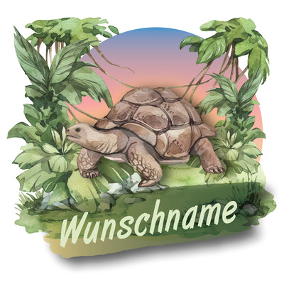 Buntes Wandtattoo Trschild  Schildkrte 