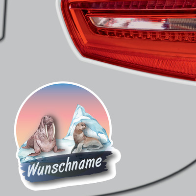Robbe und Walross Aufkleber mit Namen - Ansicht 3