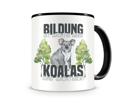 Tasse mit dem Motiv Bildung Wichtig Koalas Wichtiger