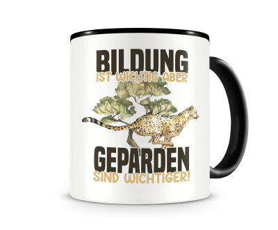 Tasse mit dem Motiv Bildung Wichtig Geparden Wichtiger