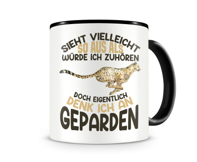 Tasse mit dem Motiv Sieht vielleicht so aus Geparden