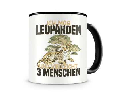 Tasse mit dem Motiv Ich mag Leoparden