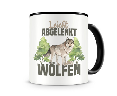 Tasse mit dem Motiv Leicht abgelenkt von Wlfen Tasse