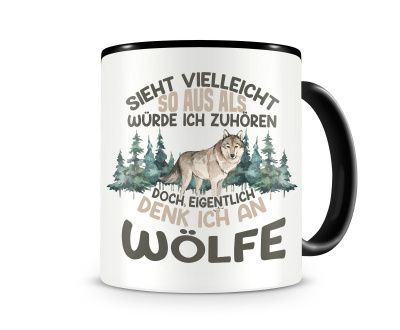 Tasse mit dem Motiv Sieht vielleicht so aus Wlfe