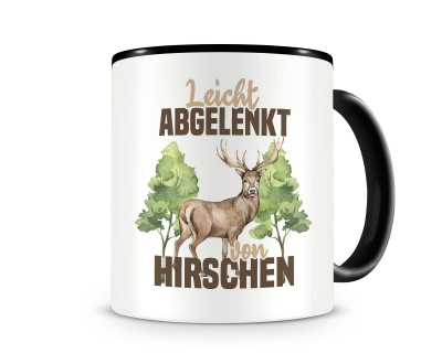 Tasse mit dem Motiv Leicht abgelenkt von Hirschen