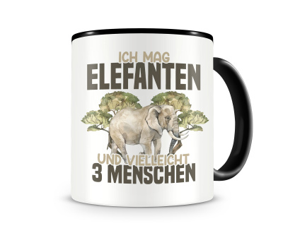 Tasse mit dem Motiv Ich mag Elefanten
