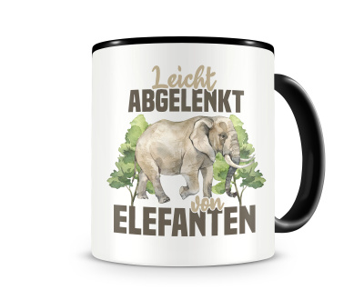 Tasse mit dem Motiv Leicht abgelenkt von Elefanten