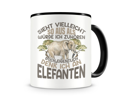 Tasse mit dem Motiv Sieht vielleicht so aus Elefanten