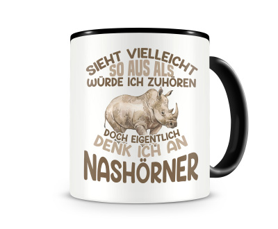 Tasse mit dem Motiv Sieht vielleicht so aus Nashrner