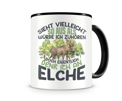 Tasse mit dem Motiv Sieht vielleicht so aus Elche