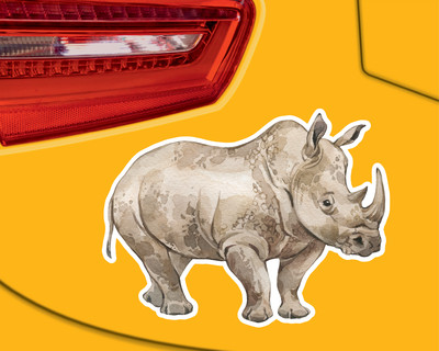 Nashorn Aufkleber - Ansicht 3