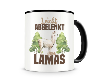 Tasse mit dem Motiv Leicht abgelenkt von Lamas