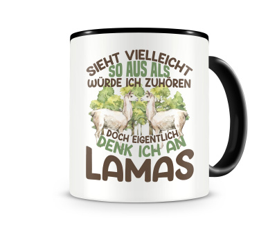 Tasse mit dem Motiv Sieht vielleicht so aus Lamas