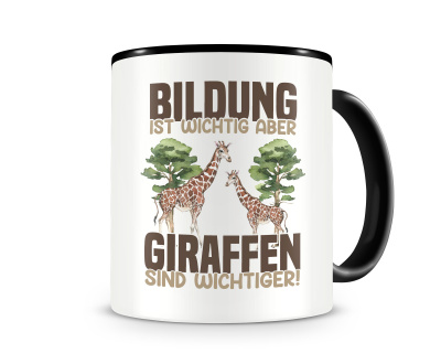 Tasse mit dem Motiv Bildung Wichtig Giraffen Wichtiger