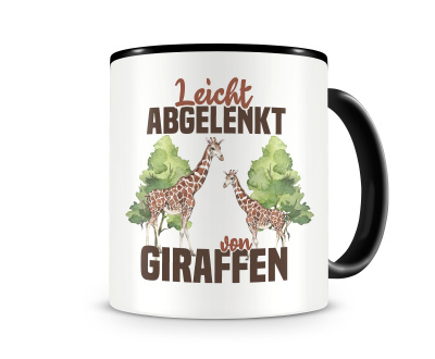 Tasse mit dem Motiv Leicht abgelenkt von Giraffen