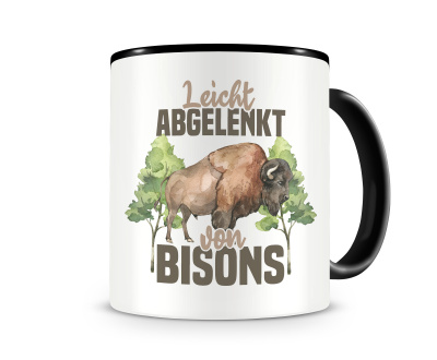 Tasse mit dem Motiv Leicht abgelenkt von Bisons