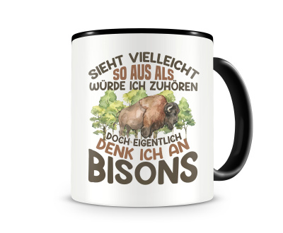 Tasse mit dem Motiv Sieht vielleicht so aus Bisons