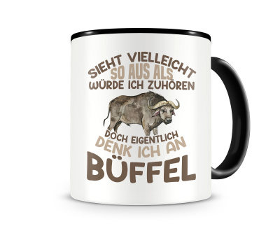 Tasse mit dem Motiv Sieht vielleicht so aus Bffel