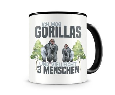 Tasse mit dem Motiv Ich mag Gorillas