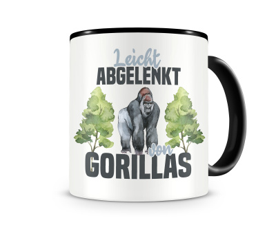 Tasse mit dem Motiv Leicht abgelenkt von Gorillas