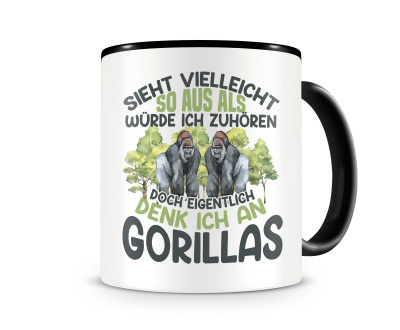 Tasse mit dem Motiv Sieht vielleicht so aus Gorilla