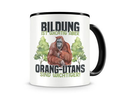Tasse mit dem Motiv Bildung Wichtig Orang-Utans Wichtiger