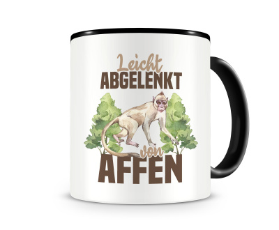 Tasse mit dem Motiv Leicht abgelenkt von Affen