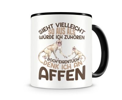 Tasse mit dem Motiv Sieht vielleicht so aus Affen