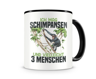 Tasse mit dem Motiv Ich mag Schimpansen