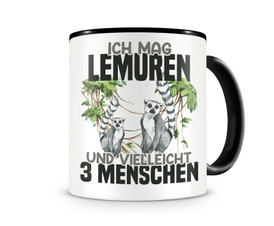 Tasse mit dem Motiv Ich mag Lemuren