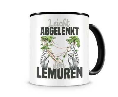 Tasse mit dem Motiv Leicht abgelenkt von Lemuren Tasse