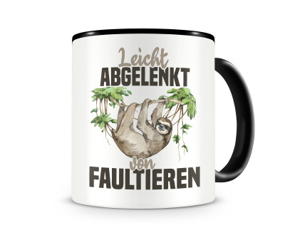 Tasse mit dem Motiv Leicht abgelenkt von Faultieren