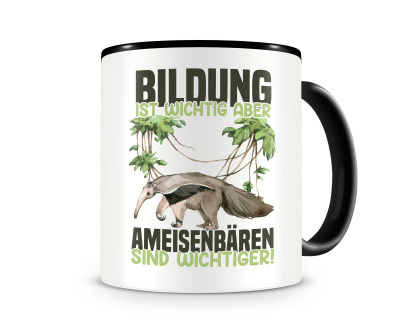 Tasse mit dem Motiv Bildung Wichtig Ameisenbren Wichtiger