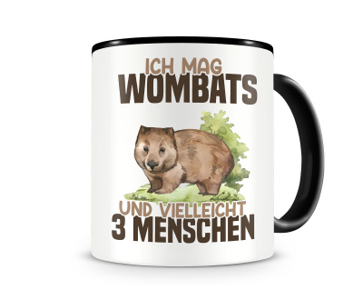 Tasse mit dem Motiv Ich mag Wombats