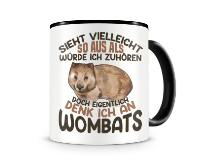 Tasse mit dem Motiv Sieht vielleicht so aus Wombats