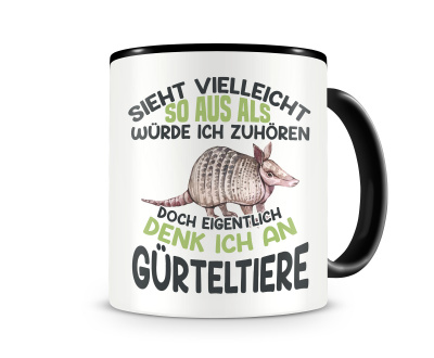 Tasse mit dem Motiv Sieht vielleicht so aus Grteltiere