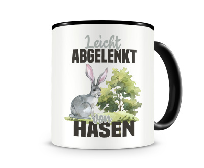 Tasse mit dem Motiv Leicht abgelenkt von Hasen