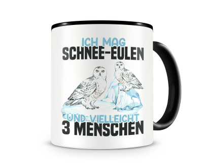Tasse mit dem Motiv Ich mag Schnee-Eulen
