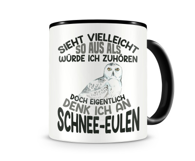 Tasse mit dem Motiv Sieht vielleicht so aus Schnee-Eulen