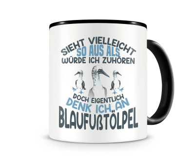Tasse mit dem Motiv Sieht vielleicht so aus Blaufutlpel