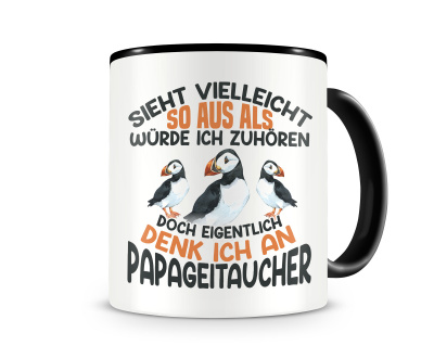 Tasse mit dem Motiv Sieht vielleicht so aus Papageitaucher