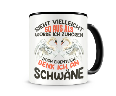 Tasse mit dem Motiv Sieht vielleicht so aus Schwne