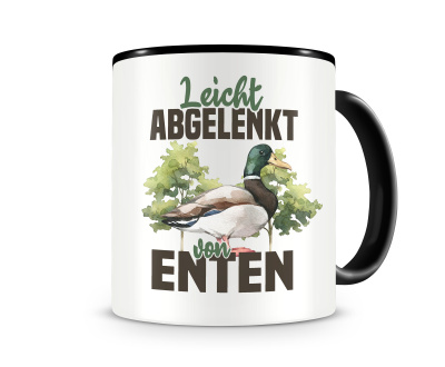 Tasse mit dem Motiv Leicht abgelenkt von Enten