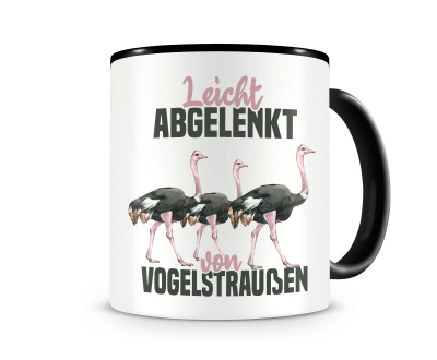 Tasse mit dem Motiv Leicht abgelenkt von Vogelstrauen
