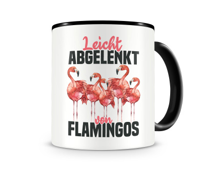 Tasse mit dem Motiv Leicht abgelenkt von Flamingos