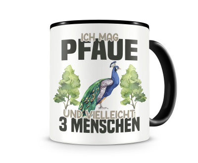 Tasse mit dem Motiv Ich mag Pfaue
