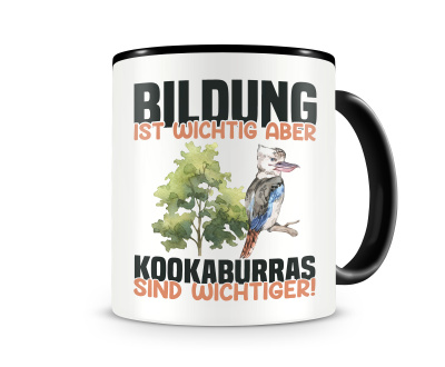 Tasse mit dem Motiv Bildung Wichtig Kookaburras Wichtiger