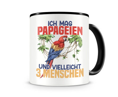 Tasse mit dem Motiv Ich mag Papageien